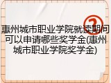 惠州城市职业学院就读期间可以申请哪些奖学金(惠州城市职业学院奖学金)