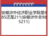 安徽涉外经济职业学院是985还是211(安徽涉外非985211)