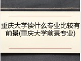 重庆大学读什么专业比较有前景(重庆大学前景专业)