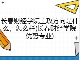 长春财经学院主攻方向是什么，怎么样(长春财经学院优势专业)