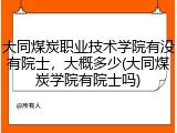 大同煤炭职业技术学院有没有院士，大概多少(大同煤炭学院有院士吗)