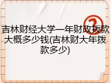 吉林财经大学一年财政拨款大概多少钱(吉林财大年拨款多少)