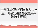 贵州体育职业学院有多少学生，师资力量如何(贵州体院师生规模)