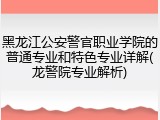 黑龙江公安警官职业学院的普通专业和特色专业详解(龙警院专业解析)