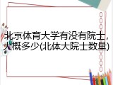 北京体育大学有没有院士，大概多少(北体大院士数量)
