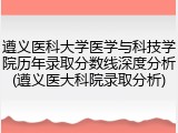 遵义医科大学医学与科技学院历年录取分数线深度分析(遵义医大科院录取分析)