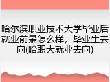 哈尔滨职业技术大学毕业后就业前景怎么样，毕业生去向(哈职大就业去向)