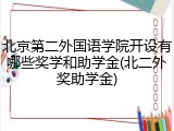 北京第二外国语学院开设有哪些奖学和助学金(北二外奖助学金)