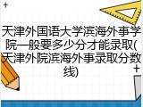 天津外国语大学滨海外事学院一般要多少分才能录取(天津外院滨海外事录取分数线)
