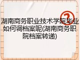 湖南商务职业技术学院毕业如何调档案呢(湖南商务职院档案转递)