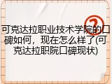 可克达拉职业技术学院的口碑如何，现在怎么样了(可克达拉职院口碑现状)