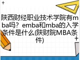 陕西财经职业技术学院有mba吗？emba和mba的入学条件是什么(陕财院MBA条件)