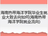 海南热带海洋学院毕业生就业大致去向如何(海南热带海洋学院就业流向)