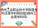 扬州工业职业技术学院是专科还是本科院校呢(扬州工业是专科吗)