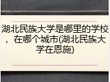 湖北民族大学是哪里的学校，在哪个城市(湖北民族大学在恩施)