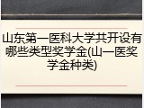 山东第一医科大学共开设有哪些类型奖学金(山一医奖学金种类)
