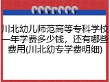 川北幼儿师范高等专科学校一年学费多少钱，还有哪些费用(川北幼专学费明细)