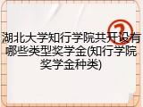 湖北大学知行学院共开设有哪些类型奖学金(知行学院奖学金种类)