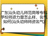 广东汕头幼儿师范高等专科学校师资力量怎么样，名气如何(汕头幼师师资名气)