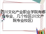四川文化产业职业学院有哪些专业，几个校区(川文产院专业校区)