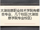 太湖创意职业技术学院有哪些专业，几个校区(太湖创意学院专业校区)