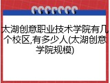 太湖创意职业技术学院有几个校区,有多少人(太湖创意学院规模)