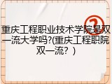 重庆工程职业技术学院是双一流大学吗?(重庆工程职院双一流？)