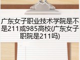 广东女子职业技术学院是不是211或985高校(广东女子职院是211吗)