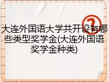 大连外国语大学共开设有哪些类型奖学金(大连外国语奖学金种类)