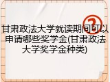 甘肃政法大学就读期间可以申请哪些奖学金(甘肃政法大学奖学金种类)
