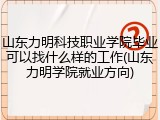 山东力明科技职业学院毕业可以找什么样的工作(山东力明学院就业方向)