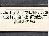 武汉工贸职业学院师资力量怎么样，名气如何(武汉工贸师资名气)