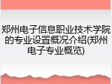 郑州电子信息职业技术学院的专业设置概况介绍(郑州电子专业概览)