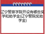 辽宁警察学院开设有哪些奖学和助学金(辽宁警院奖助学金)