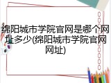 绵阳城市学院官网是哪个网址多少(绵阳城市学院官网网址)
