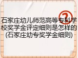 石家庄幼儿师范高等专科学校奖学金评定细则是怎样的(石家庄幼专奖学金细则)