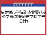 东莞城市学院到毕业要花多少学费(东莞城市学院学费总计)