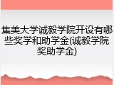 集美大学诚毅学院开设有哪些奖学和助学金(诚毅学院奖助学金)
