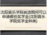 沈阳音乐学院就读期间可以申请哪些奖学金(沈阳音乐学院奖学金种类)