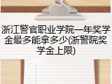 浙江警官职业学院一年奖学金最多能拿多少(浙警院奖学金上限)
