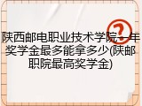 陕西邮电职业技术学院一年奖学金最多能拿多少(陕邮职院最高奖学金)