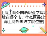上海工商外国语职业学院地址在哪个市，什么区县(上海工商外国语学院位置)