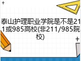 泰山护理职业学院是不是211或985高校(非211/985院校)