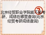 北京经贸职业学院能不能考研，成绩在哪里查询(北京经贸考研成绩查询)