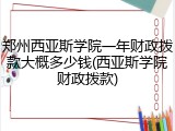 郑州西亚斯学院一年财政拨款大概多少钱(西亚斯学院财政拨款)