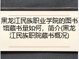 黑龙江民族职业学院的图书馆藏书量如何，简介(黑龙江民族职院藏书概况)