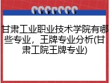 甘肃工业职业技术学院有哪些专业，王牌专业分析(甘肃工院王牌专业)