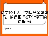 辽宁轻工职业学院含金量量吗，值得报吗(辽宁轻工值得报吗)