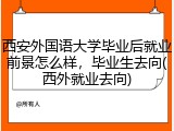 西安外国语大学毕业后就业前景怎么样，毕业生去向(西外就业去向)