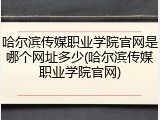 哈尔滨传媒职业学院官网是哪个网址多少(哈尔滨传媒职业学院官网)